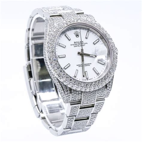 rolex iced out price|rolex datejust 41mm iced out.